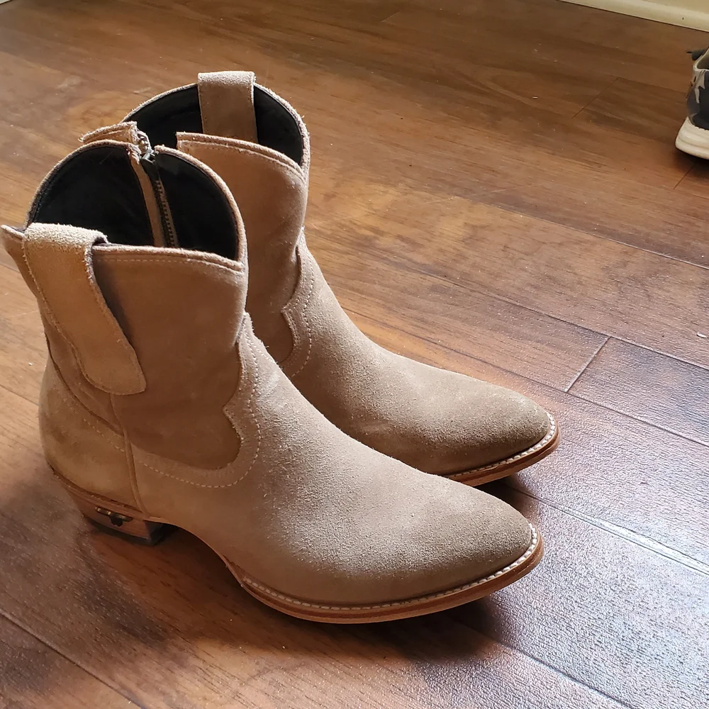 Emma Jane Bootie - Lane Brand - Latte Suede - Picture 2 of 7